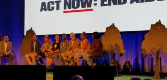Venita Ray, second from the right, with members of ACT NOW: END AIDS Coalition at USCA