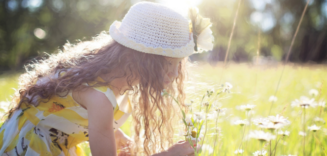 Child picking flowers