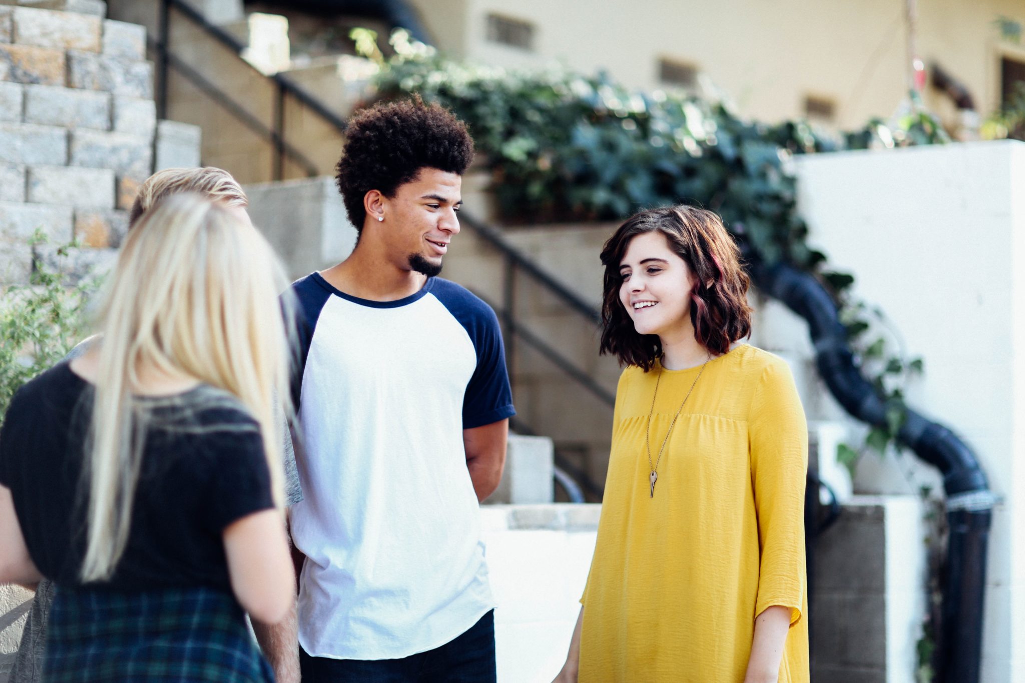 Teens talking to each other